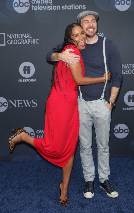 Joy Bryant and Dax Shepart attend the 2019 ABC Walt Disney Television Upfront