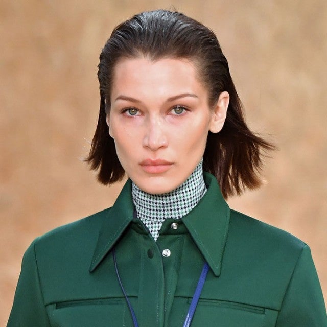 Bella Hadid walks the runway during the Lacoste as part of the PFW