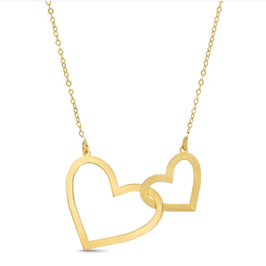 Kay Jewelers Double Heart Necklace 10K Yellow Gold